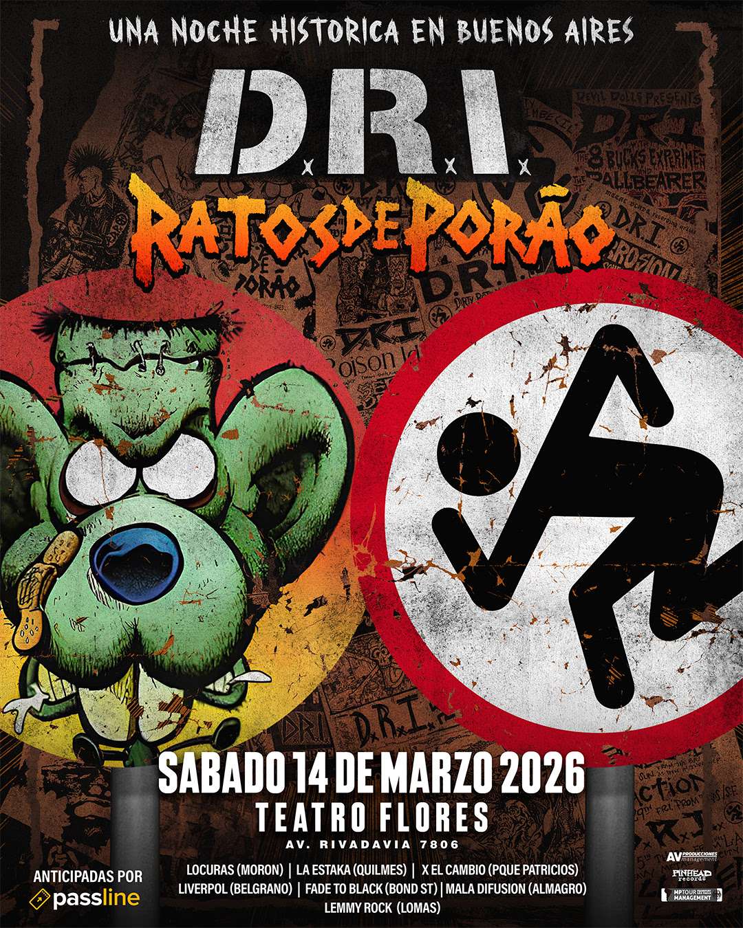 D.R.I Y RATOS DE PORÃO JUNTOS EN UNA NOCHE HISTÓRICA EN BUENOS AIRES. thumb image